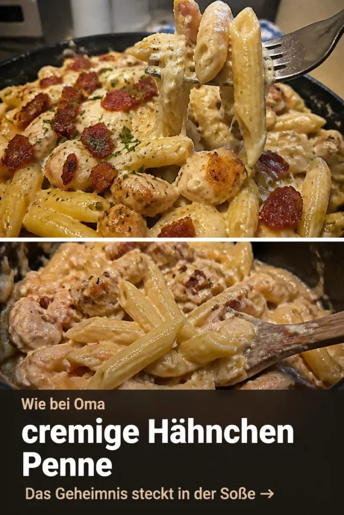 Leckeres Chicken Penne Gericht mit Hähnchen und Penne-Nudeln