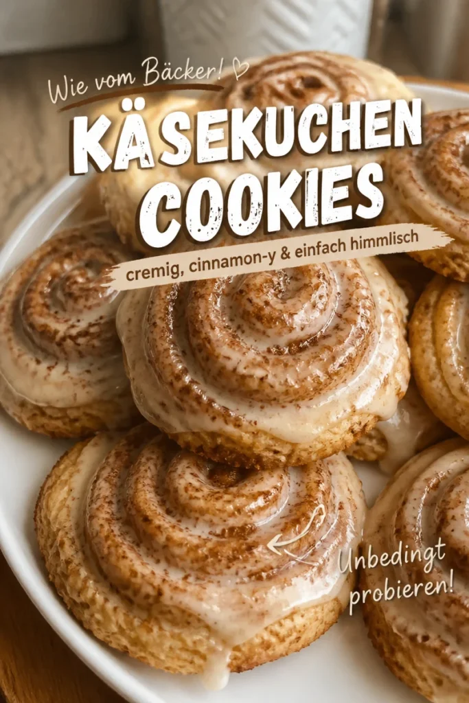 Leckere Käsekuchen Cookies auf einem Teller, perfekt gebacken