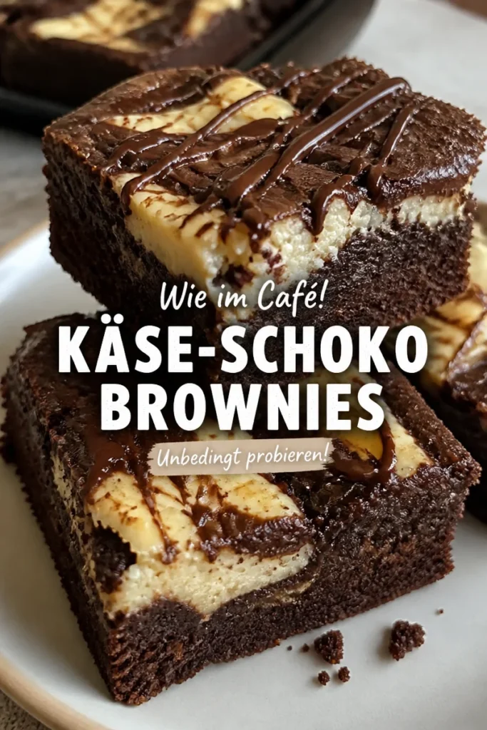 Leckere Frischkäse-Brownies mit cremiger Füllung und Schokolade