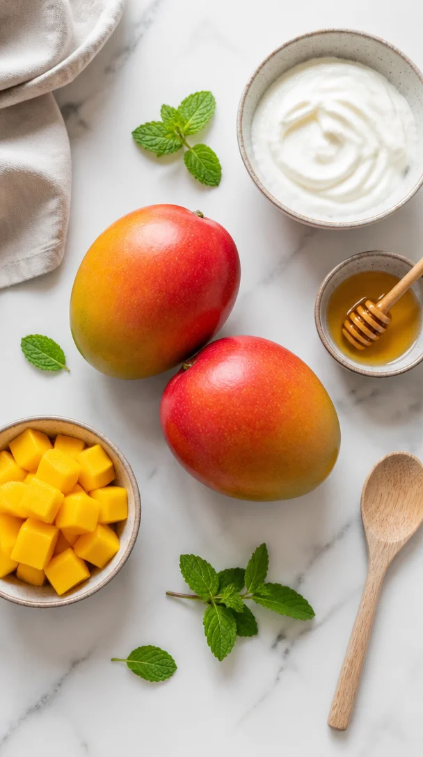 Fruchtiges Mango-Joghurt-Dessert
