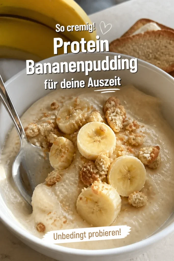 Gesunder proteinreicher Bananenpudding mit frischen Bananen und nahrhaften Zutaten
