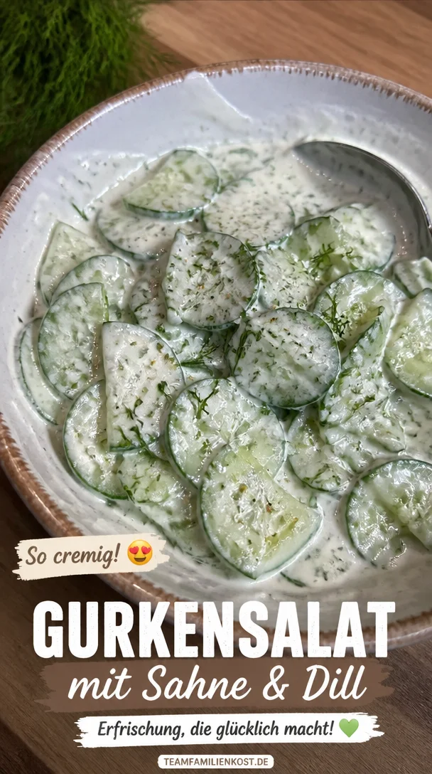 Gurkensalat mit Sahne und Dill &ndash; cremig erfrischend & lecker