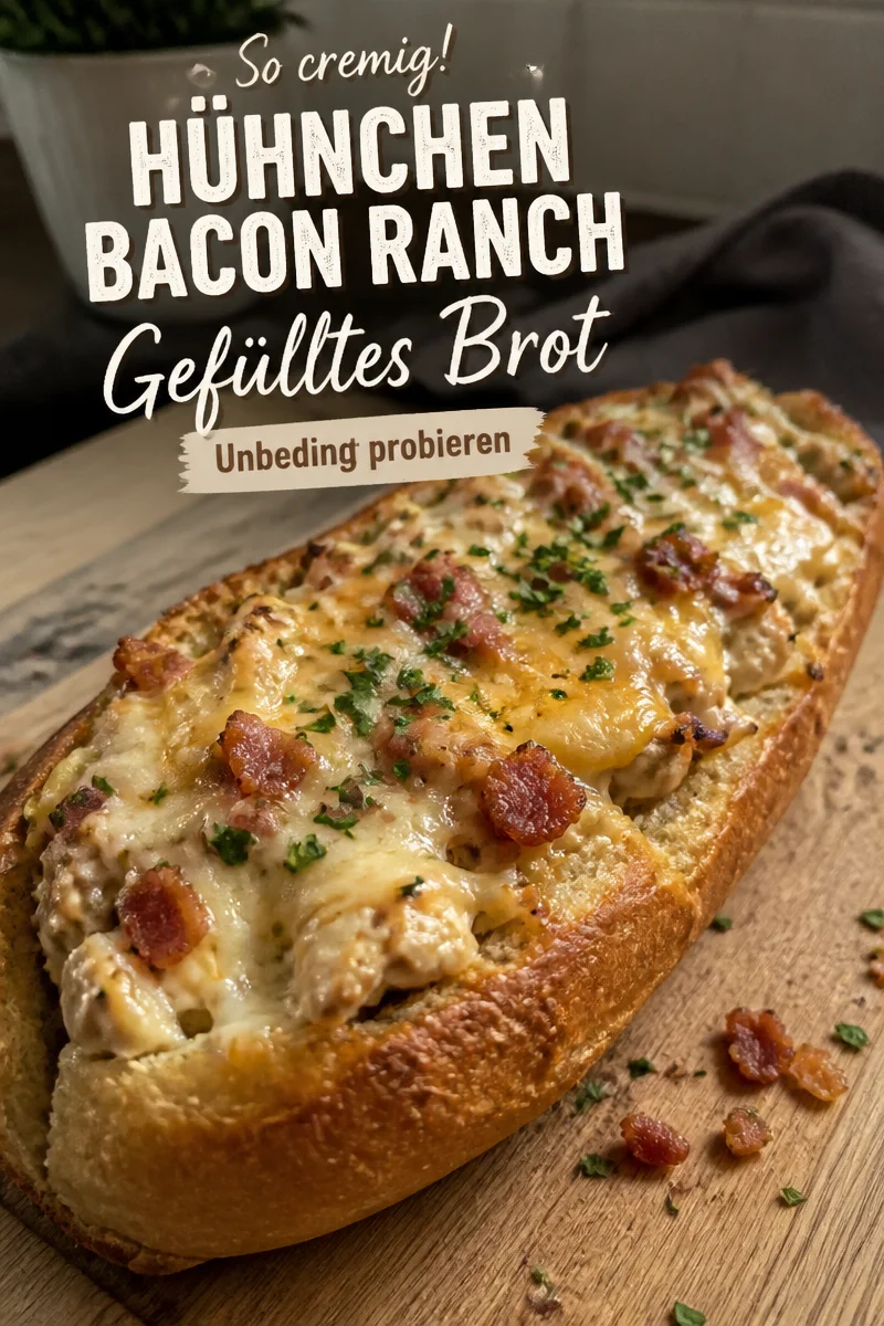 H&uuml;hnchen-Bacon-Ranch gef&uuml;lltes Brot