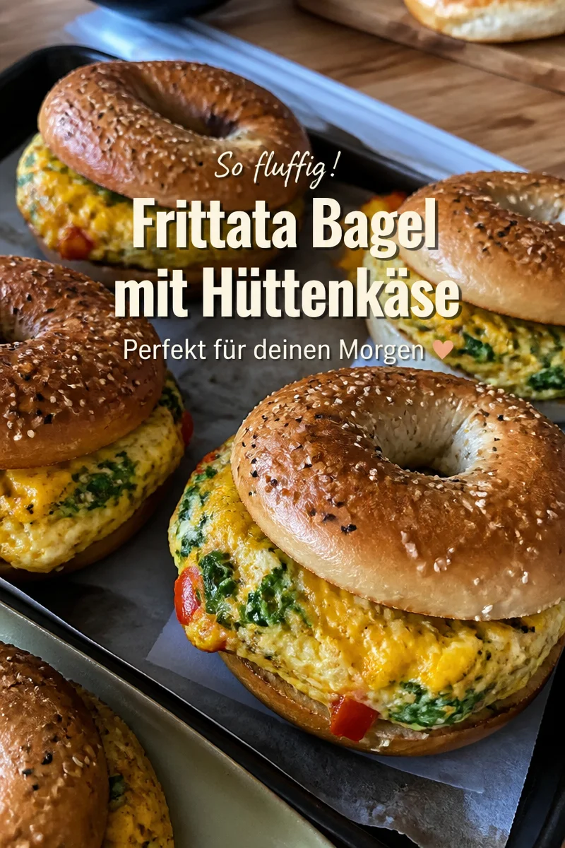 Hüttenkäse Frittata & Cheddar Bagel Sandwiches