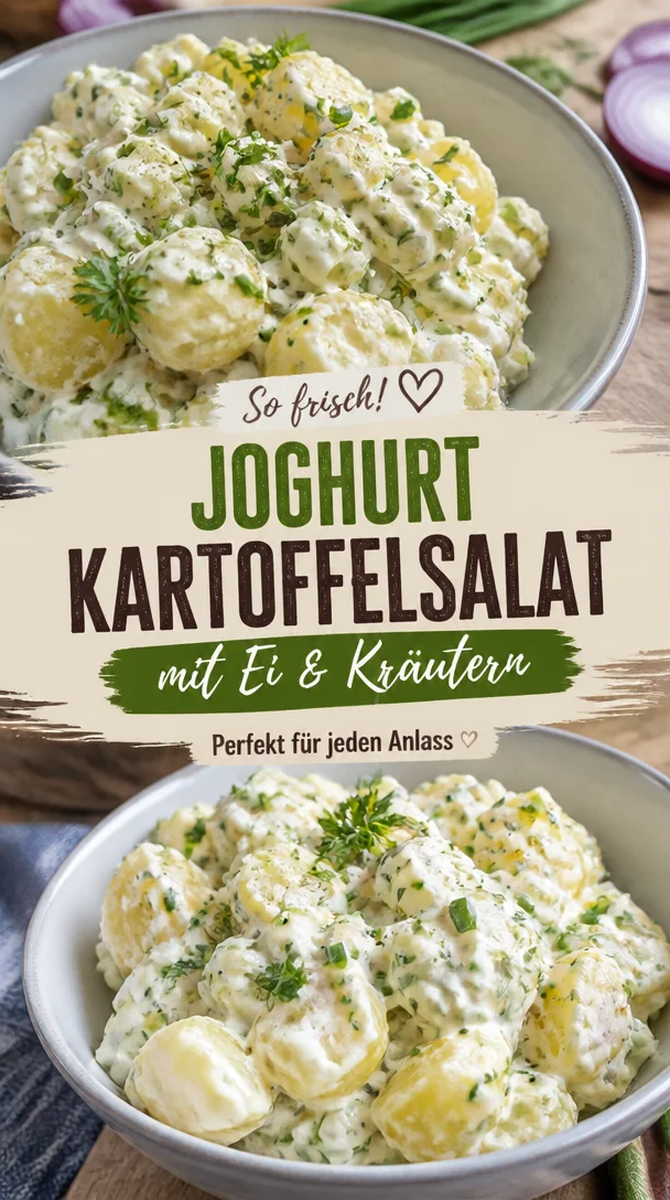 Kartoffelsalat mit Joghurt, Ei und Kr&auml;utern