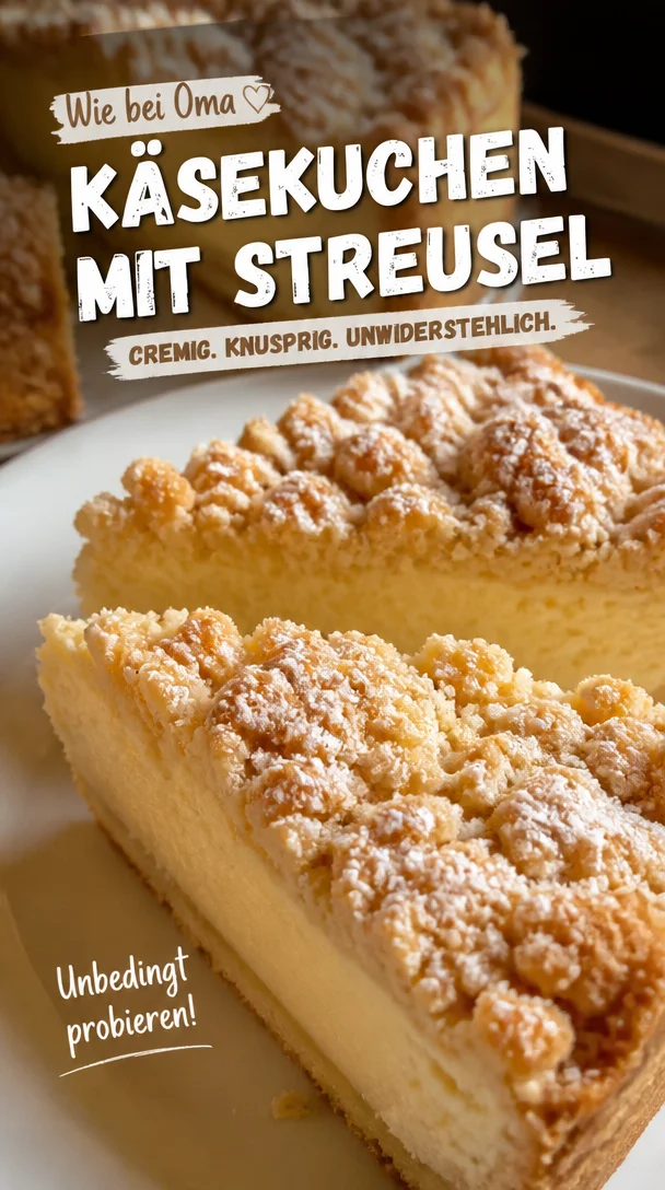 K&auml;sekuchen mit Streusel: unwiderstehlich cremig und knusprig