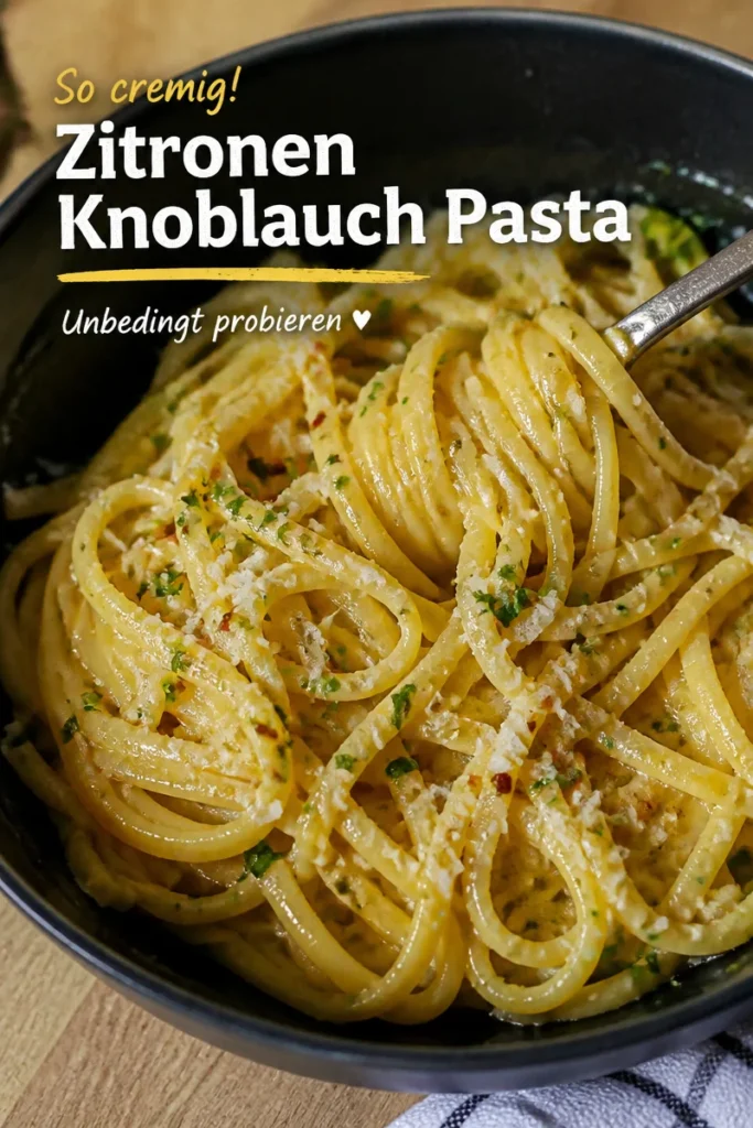 Lemon Butter Garlic Pasta with fresh herbs and grated cheese