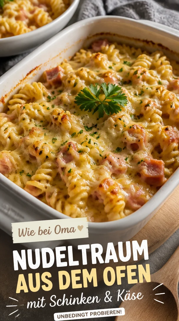 Nudelauflauf mit Schinken und K&auml;se