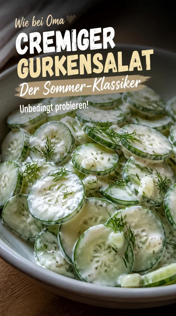 Omas Gurkensalat mit Schmand &ndash; erfrischend cremig und einfach